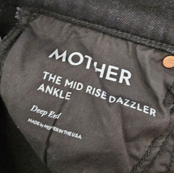 MOTHER The Mid Rise Dazzler Ankle Deep End Dark Blue Skinny Jeans 26 Preowned - Picture 8 of 10